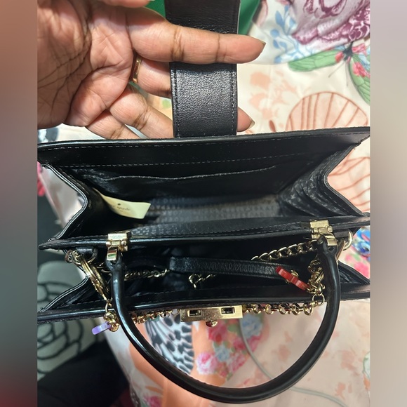 Kate Spade Sunset Lane Kirin Black/Purple Glitter Top Handle Crossbody - Picture 3 of 3